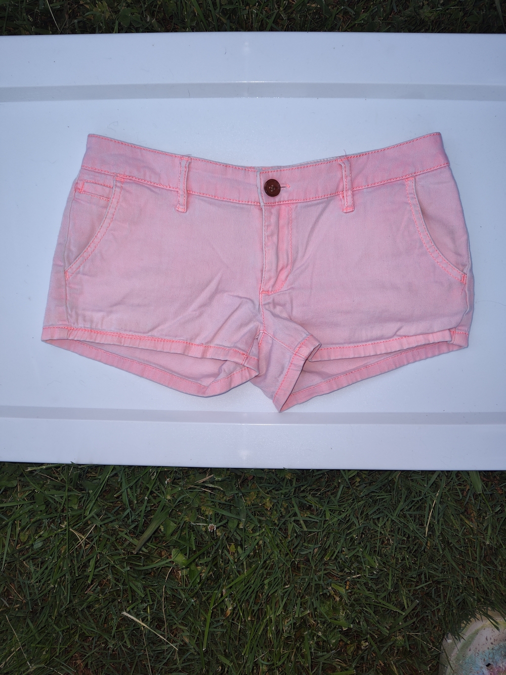 Roxy Light Pink Denim Low Rise Waist Shorts